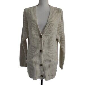 Madewell Chunky Knit Cardigan Womens Size XL Button Front Pocket Sweater
